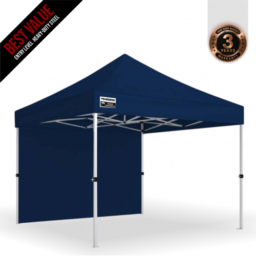3x3m Pro Steel Gazebo - 1 Solid Wall Package 