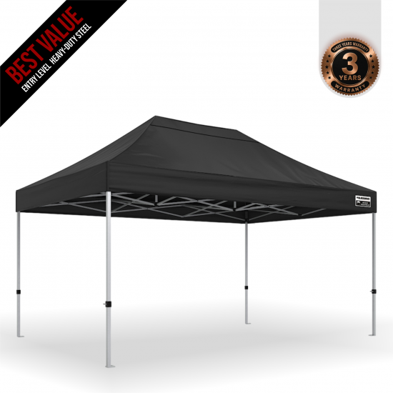 3x4.5m Pro Steel Gazebo – Essential Frame + Roof Package 