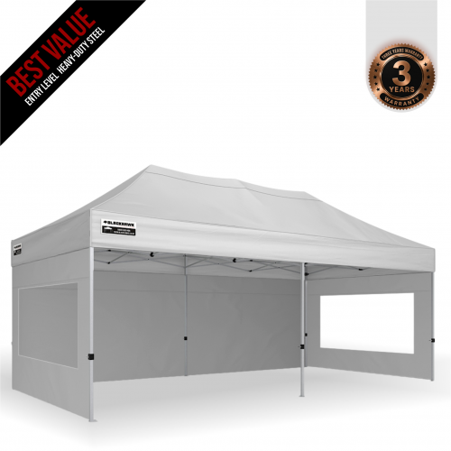 3x6m Pro Steel Semi-Enclosed Package B (2 Window + 2 Solid Wall)