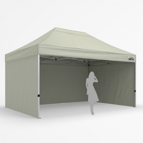3x4.5m Grey Gazebo - Three Wall Package 
