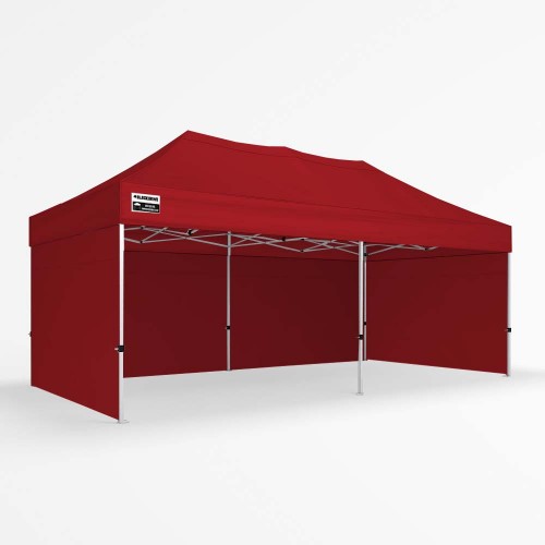 3x6m Red Gazebo - Three Wall Package 