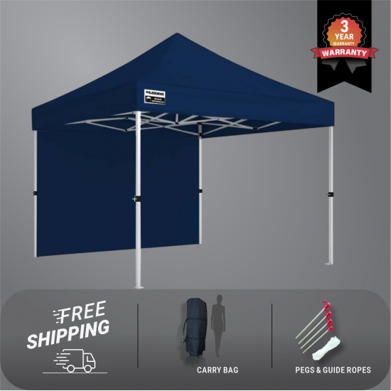 3x3m Pro Steel Gazebo - 1 Solid Wall Package 