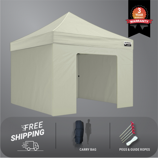 3x3m Pro Steel Full Enclosed Package A (3x Solid + 1 Door Wall) 