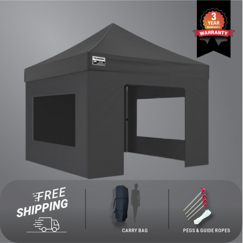 3x3m Pro Steel Full Enclosed Package B (2x Window + 1 Solid + 1 Door Wall)