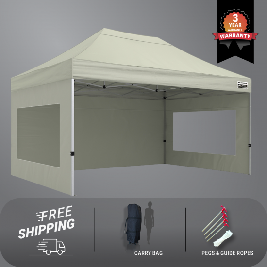 3x4.5m Pro Steel Semi-Enclosed Package A (2x Window + 1 Solid Wall)