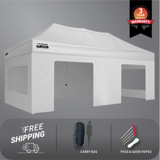 3x6m Pro Steel Full Enclosed Package B (2x Window + 2 Solid + 2 Door Wall)