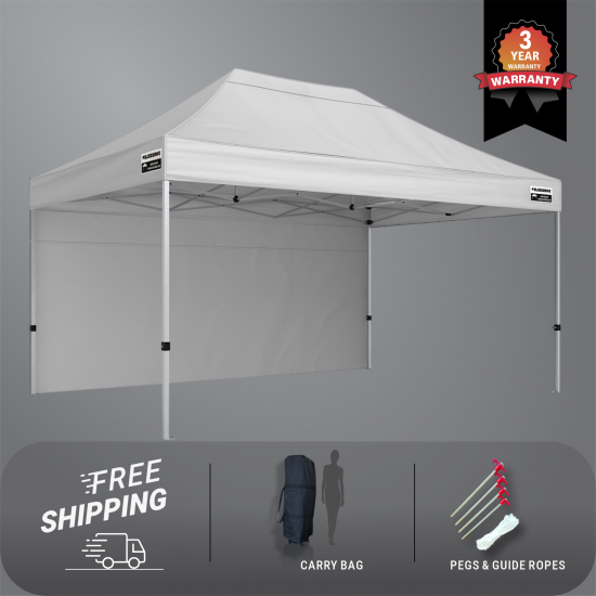 3x4.5m Pro Steel Gazebo - 1 Solid Wall Package 3x4.5m Pro Steel Gazebo - 1 Solid Wall Package