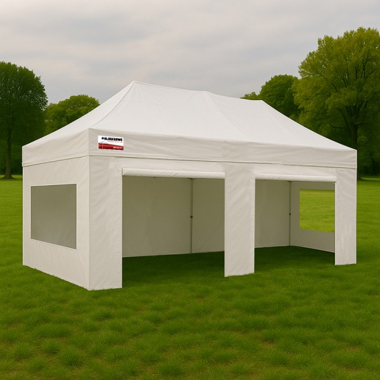 3x6m Pro Alloy Full Enclosed Package B (2x Window + 2 Solid + 2 Door Wall)
